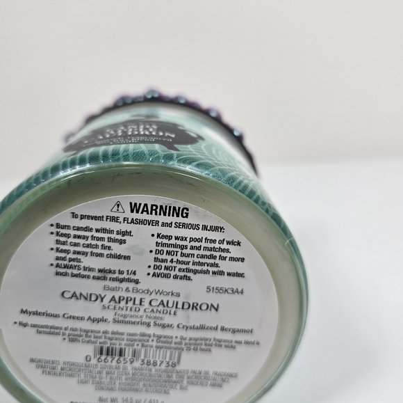 Bath & Body Works Candy Apple Cauldron 3 Wick Candle Nwt - Picture 4 of 4